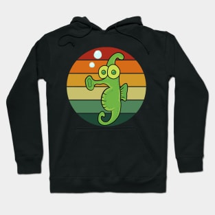 Seahorse Retro Sunset Hoodie